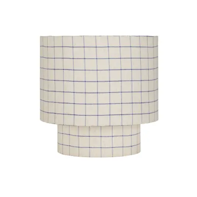 Marlow Blue Check Linen Table Lamp 28cm With Shade
