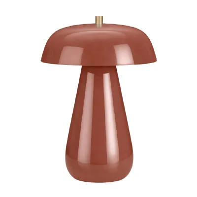 Orvelle Burgandy Gloss Dome Table Lamp With Shade