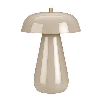 Orvelle Beige Gloss Dome Table Lamp With Shade