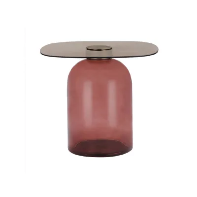 Velune Smoked And Amber Glass Side Table 40 Cm