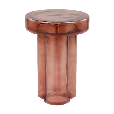 Harwell Red Glass Side Table 52 Cm