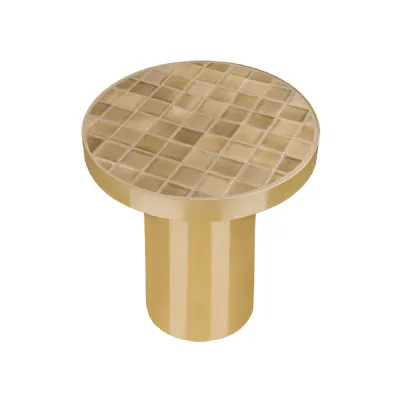 Navero Ceramic Tiled Top Side Table 53 Cm