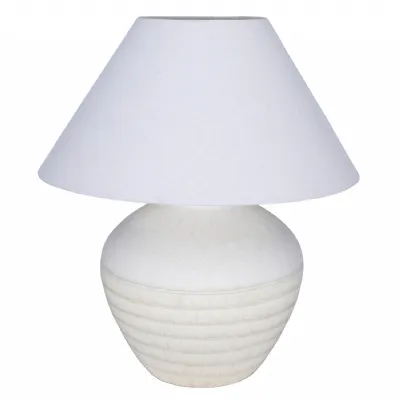 Virelle White Ceramic Table Lamp 52cm With Shade
