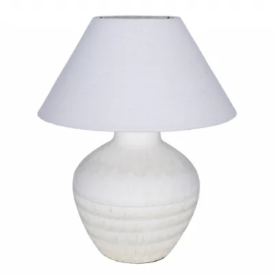 Virelle White Ceramic Table Lamp 41cm With Shade