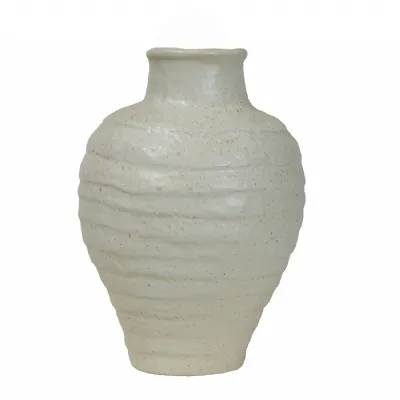 Alba Ivory Speckled Glaze Ceramic Vase 33cm