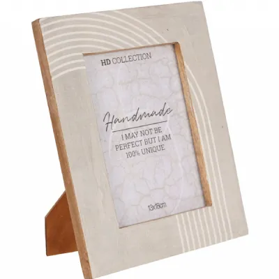 Photo Frame Mango Wood Beige 13x18cm Cream, Neutral