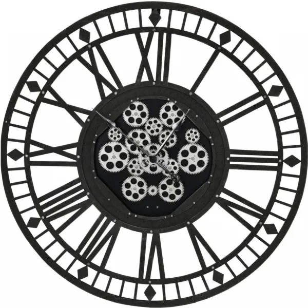 Gibbons grey skeleton 90cm moving cog clock