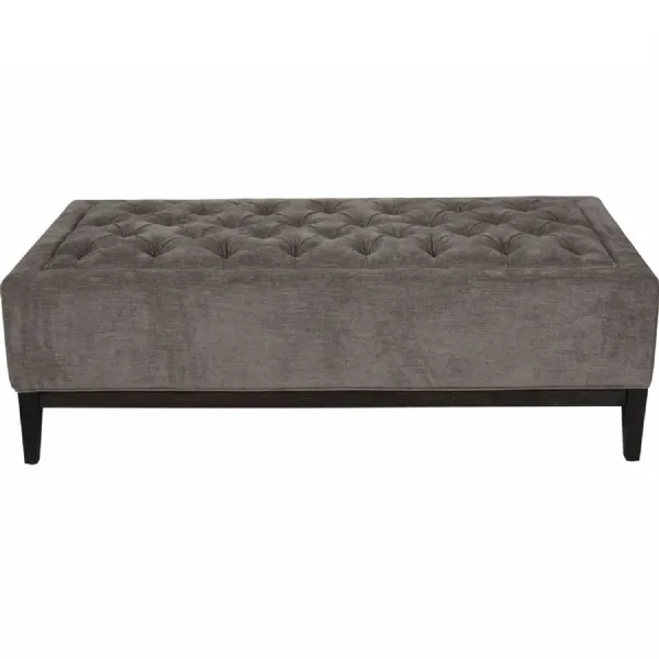 Theodore Buttoned XL Ottoman in Warm Grey Fabric 140x76cm