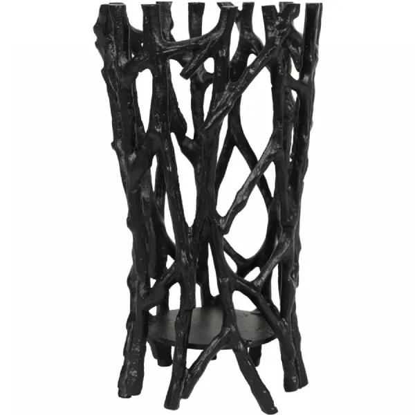 Twig Black Round Pillar Holder Large