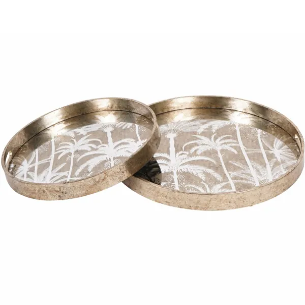 Palm Tree Set Of 2 Trays
