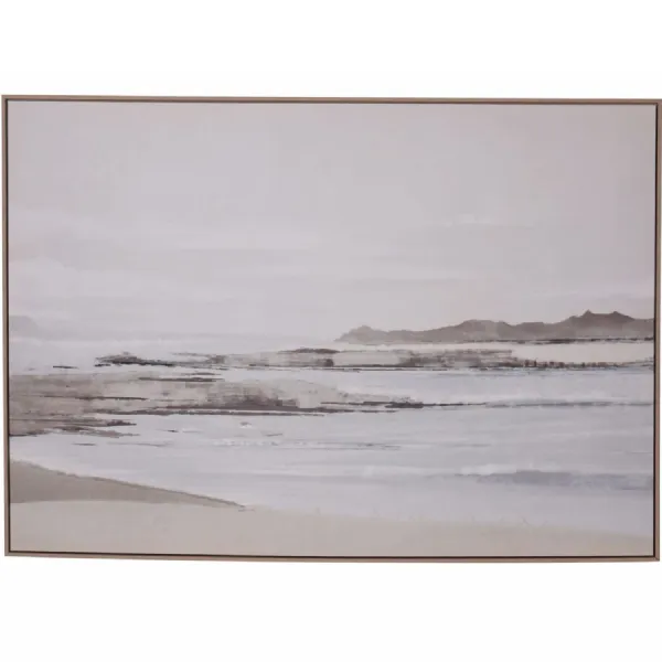 Blurred Seascape Framed Canvas