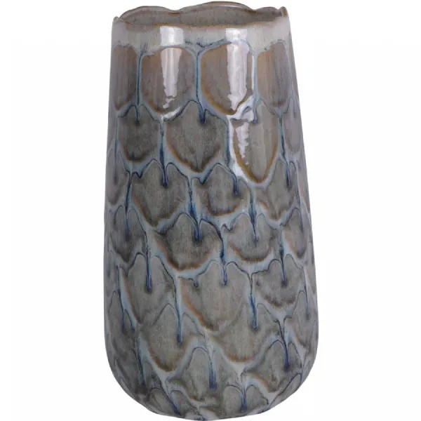 Armadillo Azure Ceramic Vase Blue, Grey, White