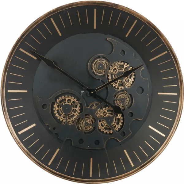 Palladium Wall Clock with moving Dials 80cm
