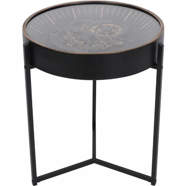 Palladium Side Table with Moving Dials Black Gold