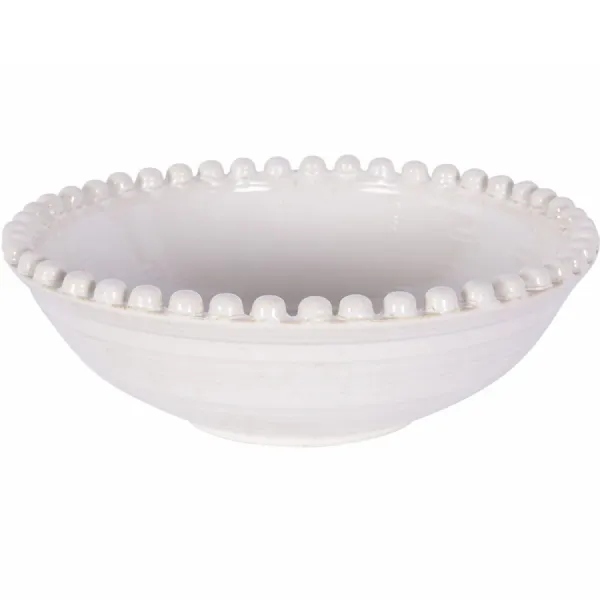 Mediterranean Reactive Glaze Ceramic Bowl Cream