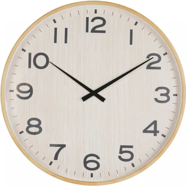 Grain Effect Clock 53cm Light Natural