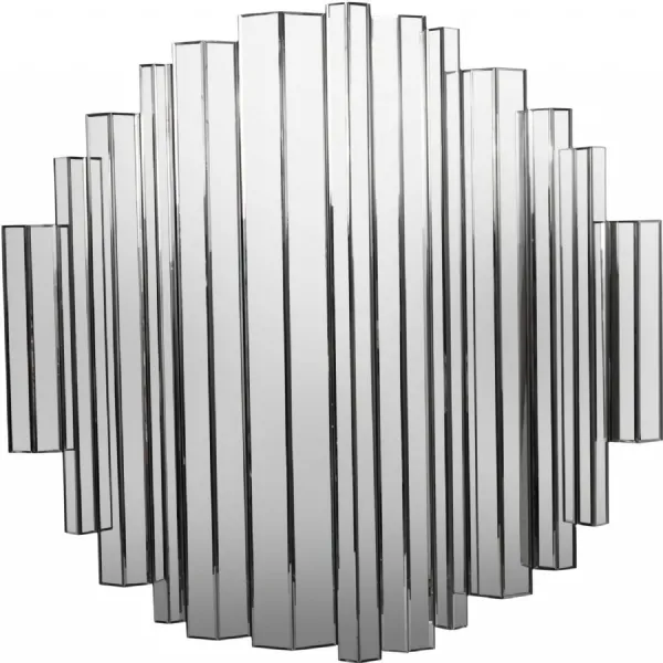 Crystalline Effect Embossed Edges Round Mirror 120cm