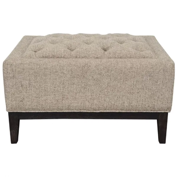 Theodore Buttoned Stool Dark Taupe
