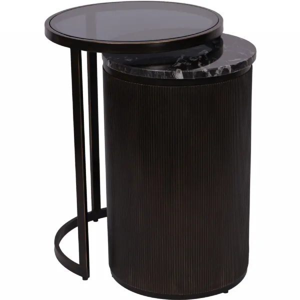 Belvedere Black Set of 2 Nesting Side Tables