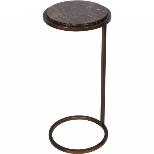 Iota Accent Table Brown Emperador Marble