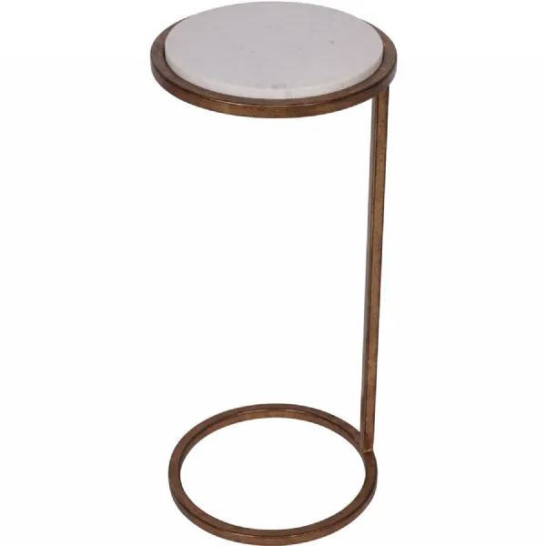 Iota Accent Table White Banswara Marble