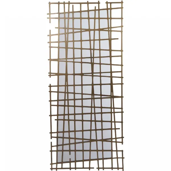 Lattice Wall Decor Mirror Brass Finish