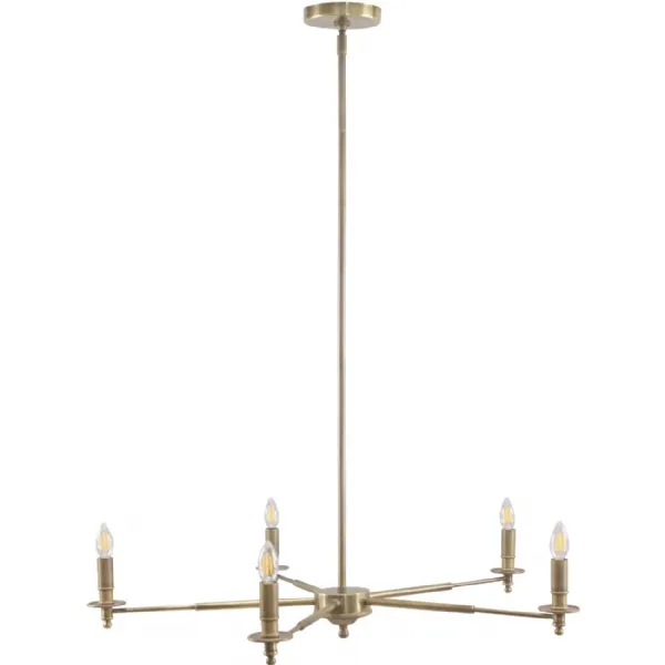 Blythe 5 Light Brass Chandelier