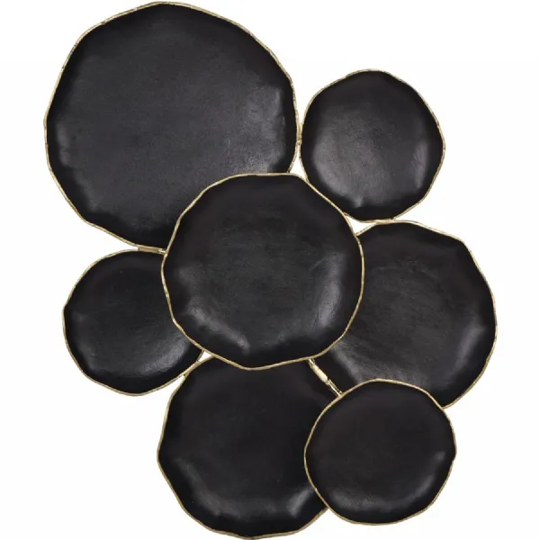 Arlow 7 Disc Black Metal Wall Art