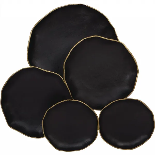 Arlow 5 Disc Black Metal Wall Art