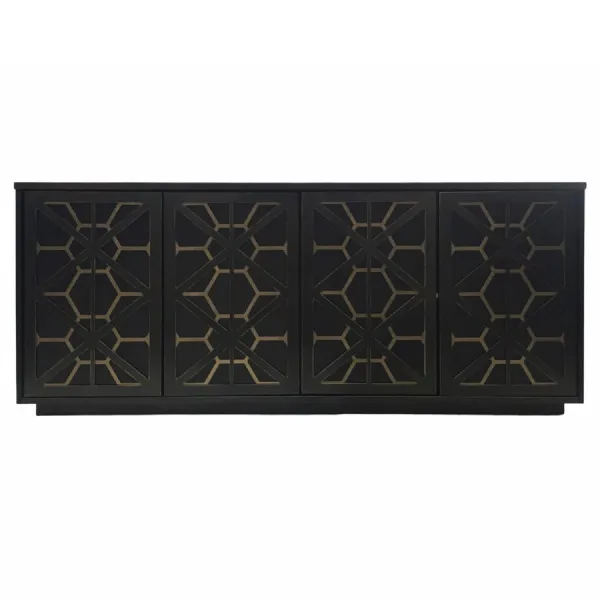 Reeno Fretwork 4 Door Buffet Sideboard