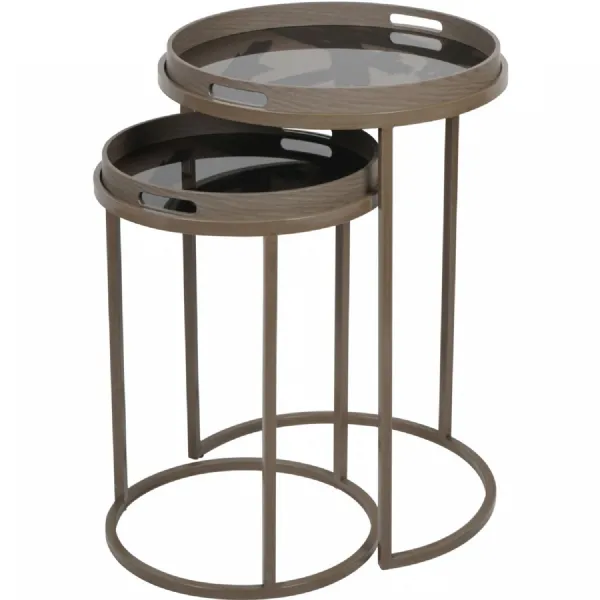 Impasto Brushstroke Set of 2 Side Tray Tables