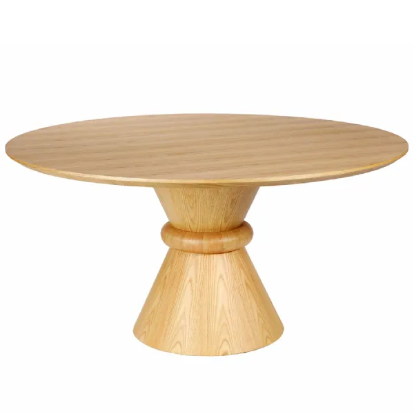 Canberra Round Wooden Dining Table on Pedestal Base 150cm Diameter