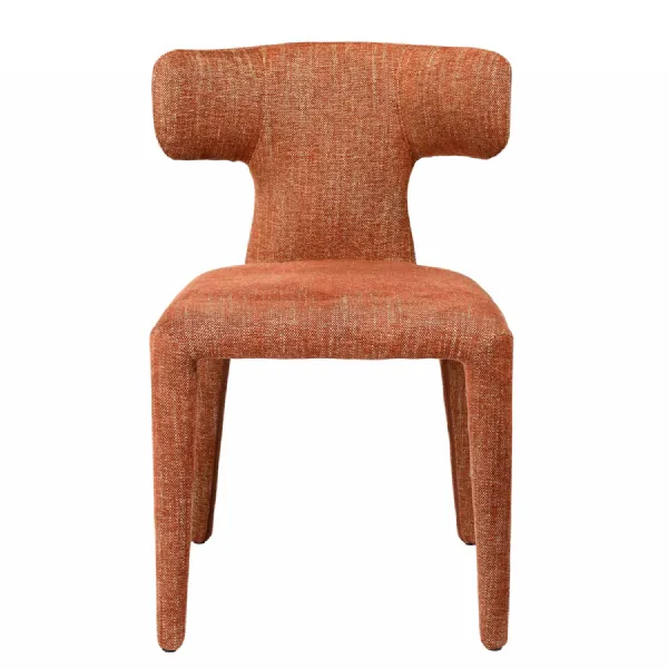 Milo Curved Back Upholstered Dining Chair Brown