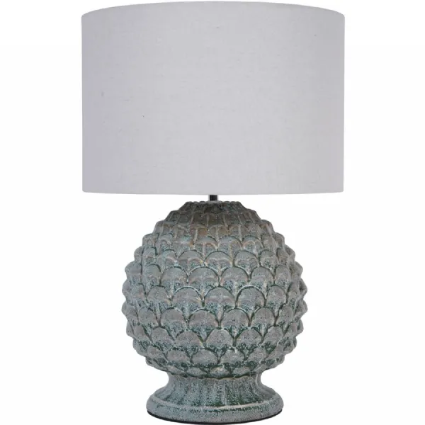 Verona Glazed Ceramic Table Lamp with Shade E27 60W