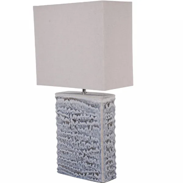 Sereno Square Ceramic Lamp Off White with Shade E27 60W