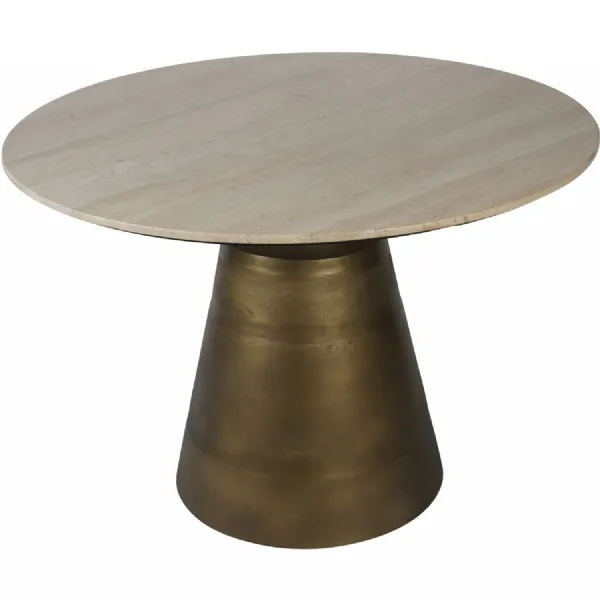 Clifton Ii Light Travertine Round Dining Table 120cm