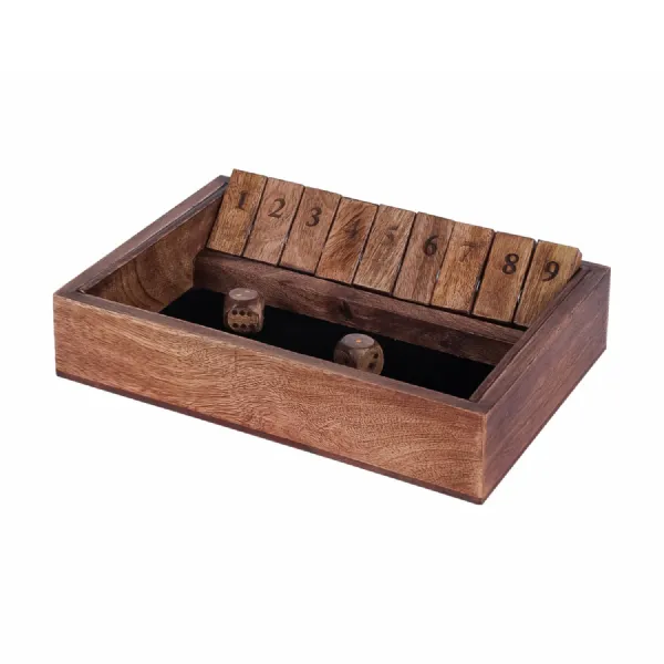 Pryce Mango Wood Shut The Box Game Brown