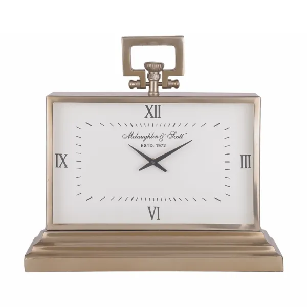Latham Brass Rectangular Clock Small