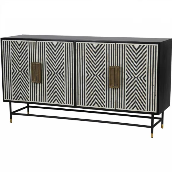 Delaney Bone Inlay Four Door Buffet Cabinet