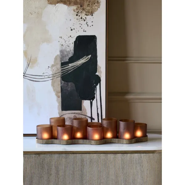 Belvedere Aged Gold 9 Light Candle Holder