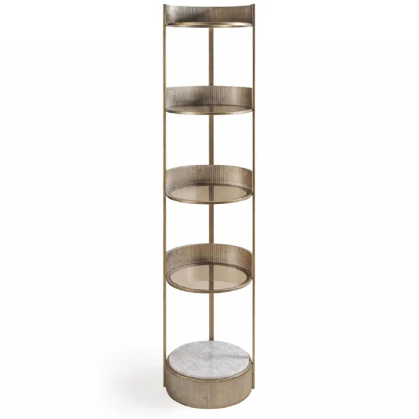 Belvedere Aged Gold Round Shelving Unit