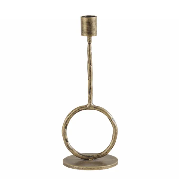 Ronde Antique Gold Candle Holder Large