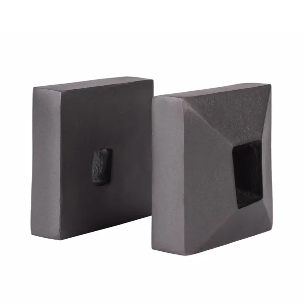 Geo Antique Lead Aluminium Set of 2 Bookends Grey