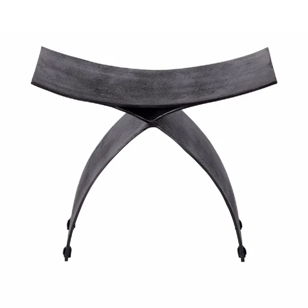Noir Crescent Iron Stool Black