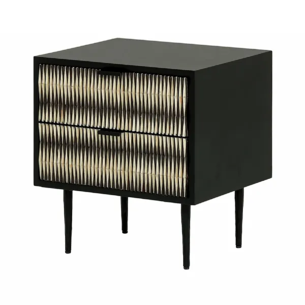 Imperia Bone Inlay Bedside Black, Ivory