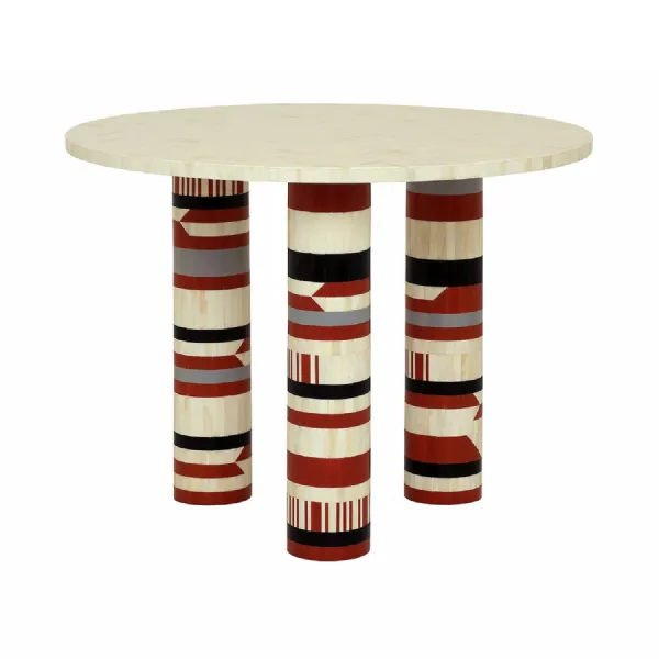 Coco Hall Bone Inlay Dining Table Black, Cream, Terracotta, White