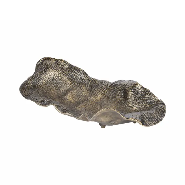 Molten Weave Platter Antique Brass, Gold