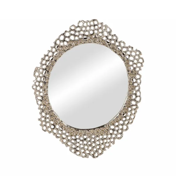 Miel Cast Aluminium Mirror Small Gold