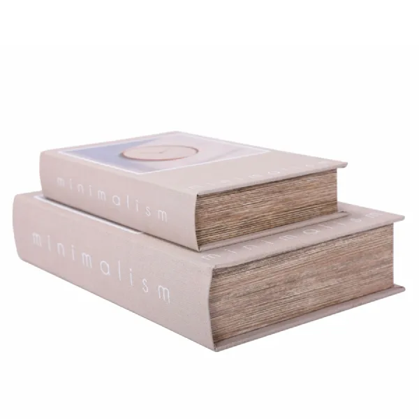Minimalism Set of 2 Book Boxes Grey