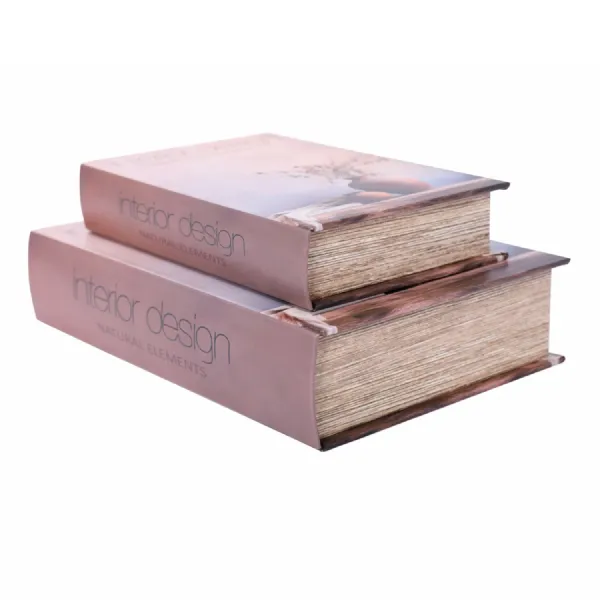 Interior Design Natural Elements Set of 2 Book Boxes Neutral